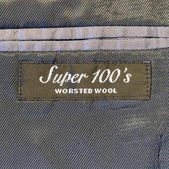 BILL BLASS Mens Blazer Sport Coat 3 Button Jacket 50L Blue Navy 100% WOOL Suits - Picture 8 of 10